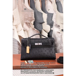 Kelly Mini 1 수제작 타조가죽